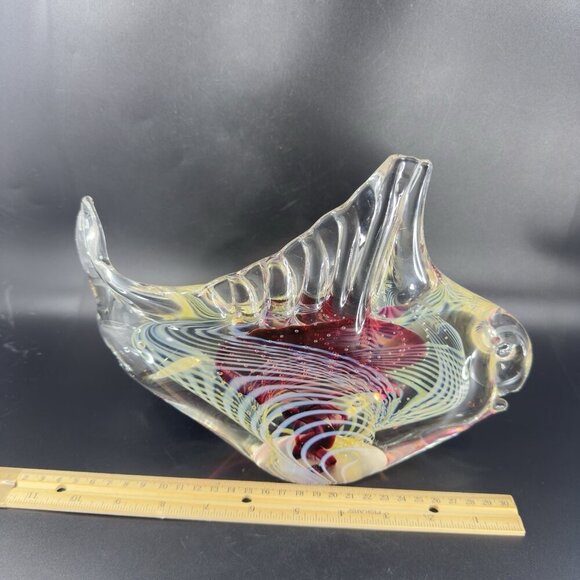 2004 Rollin Karg Large Heavy Glass Fish Signed Sculptures Multicolor Hand Blown - Picture 3 of 16